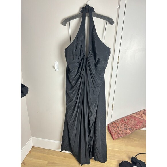 Anthropologie Size 24W Gown black Pleated Halter Neck - Picture 1 of 6